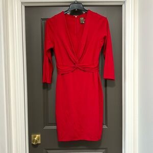 Taylor red midi cross front dress 14